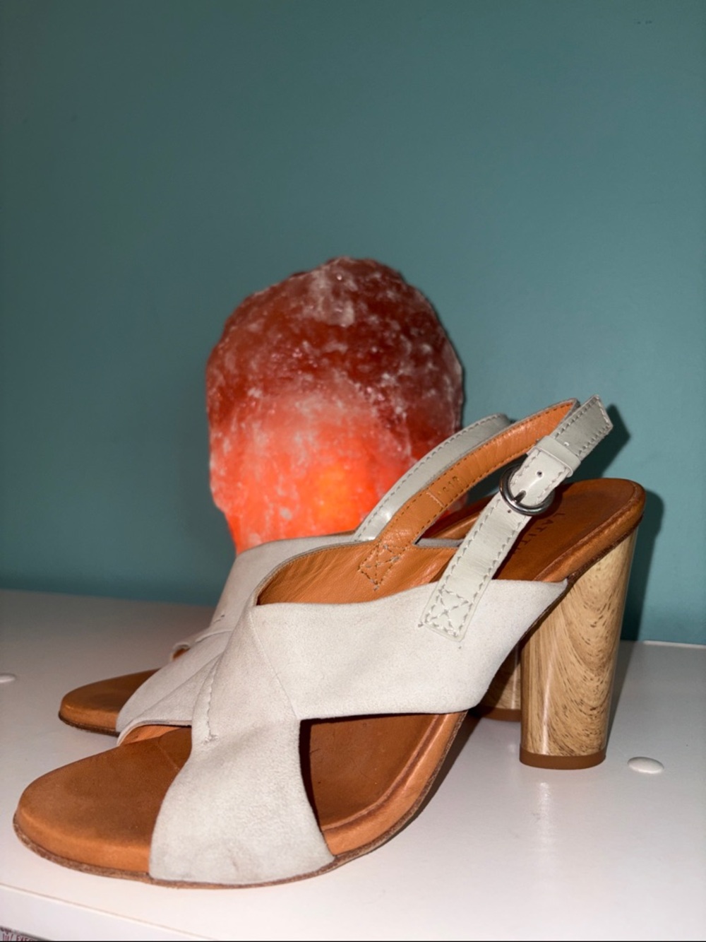 Vintage Latitude Femme Suede Slingback Heel Sandals